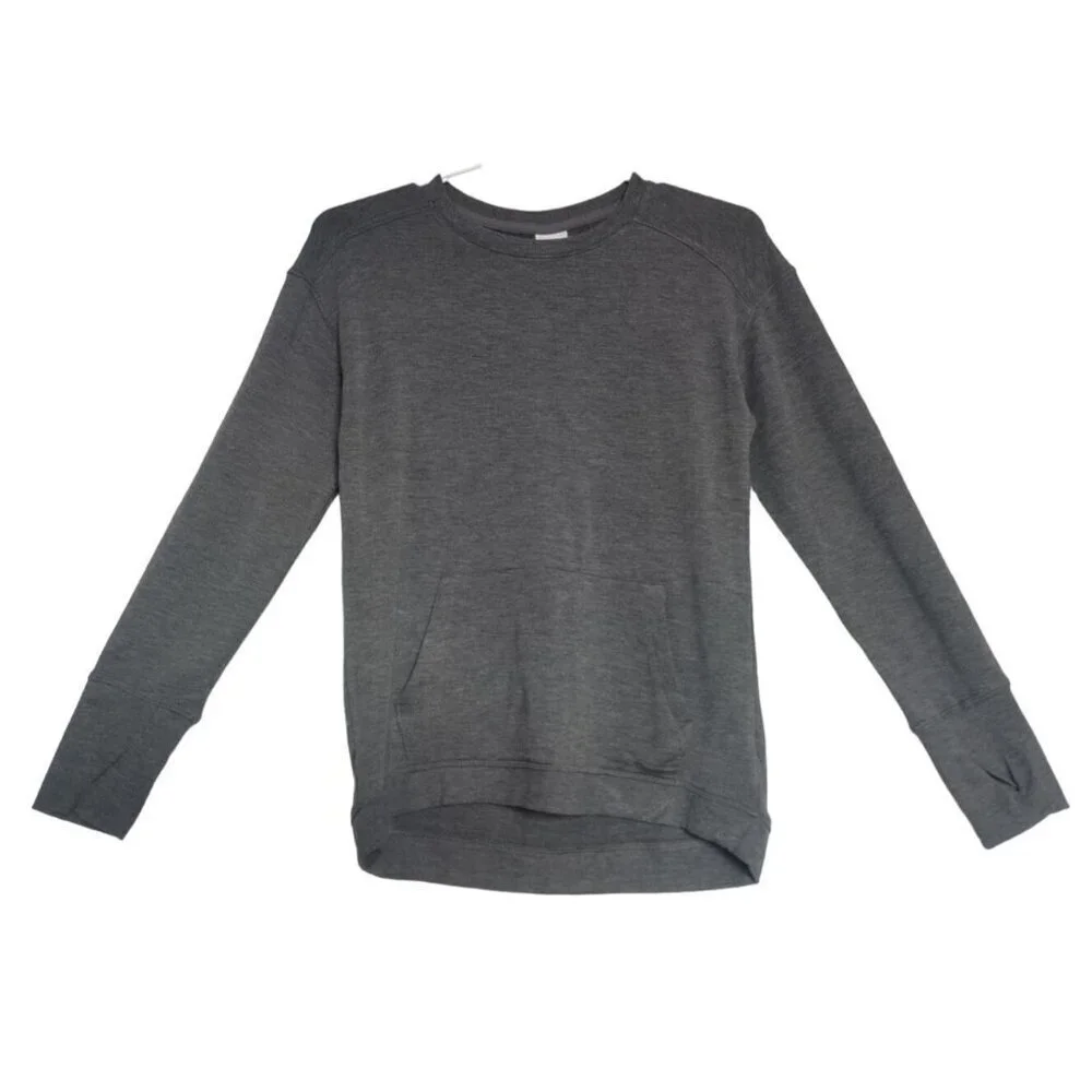Charcoal Heather Long Sleeve Sweatshirt for Women, Model & Spandexes'S(6/7), NWT